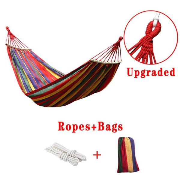 

camp furniture hiking camping 200x100cm hammock portable canvas safety parachute hamack hanging chair outdoor double person leisure hammocks