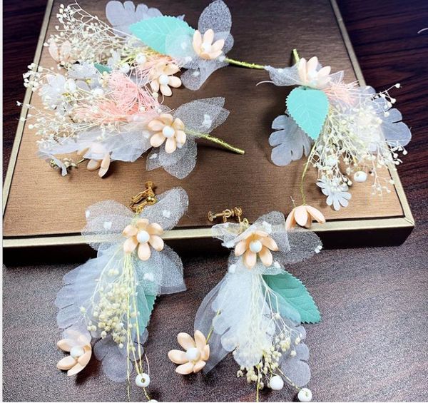 

bridal headwear sen department handmade pearl flower hairpin korean style hairdressing wedding wedding dress, Silver