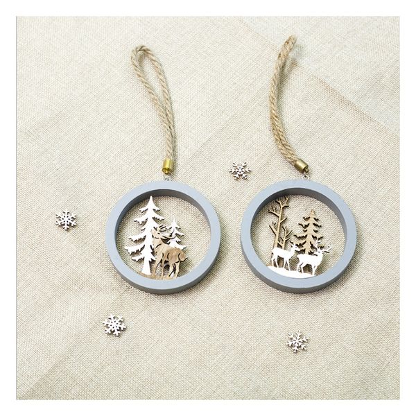 

2018 christmas decoration for home door santa snowman grand tree christmas gift xmas wooden ornament pendant navidad natale
