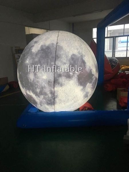 

2m led light inflatable moon ballon for events decoration exhibition inflatable moon model