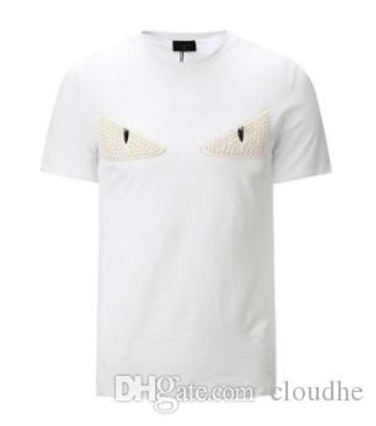 

мужские футболки конструктора модельер мужская одежда летняя повседневная streetwear дизайнер футболка rivet хлопок смешать коротким рукавом, Black;red