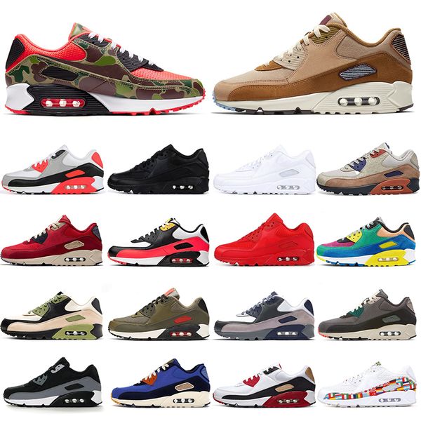 

кроссовки мужские кроссовки тройной черный белый камуфляж lahar escape premium bred infrared game royal womens trainers sports size 5.5-11, White;red