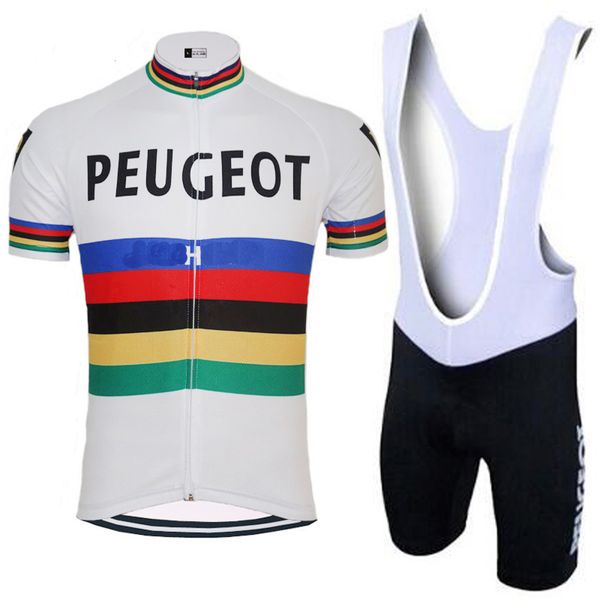 

pro team men cycling jersey set mtb bicycle short sleeve cycling clothing suit bike wear peugeot bib shorts ciclismo ropa hombre, Black;blue