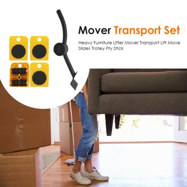 

5pcs/set easy furniture lifter mover tool set heavy furniture mover transport lift move slides trolley lifting tool