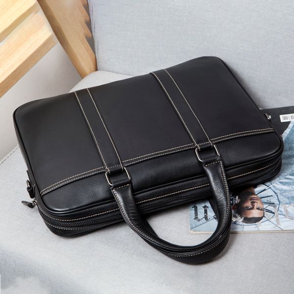 

2019 men's business briefcase luxury genuine leather men bags messenger bag men real leather lapshoulder bag office handbags