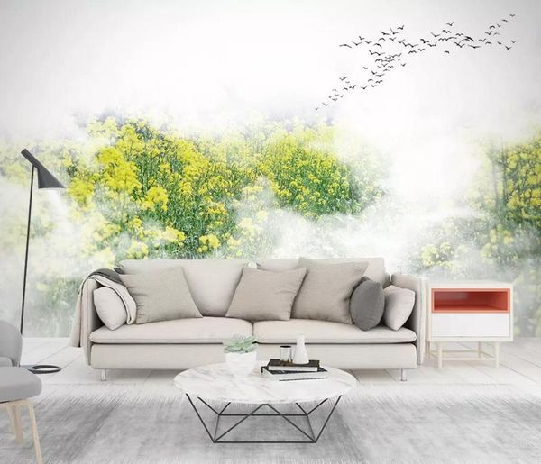

self-adhesive] 3d flying bird on rapeseed 1838856 wall paper mural wall print decal murals