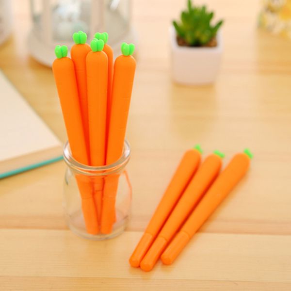 

40 pcs/lot cute carrot black refill neutral pen stationery korean personalized signature gel pens student water-based pen