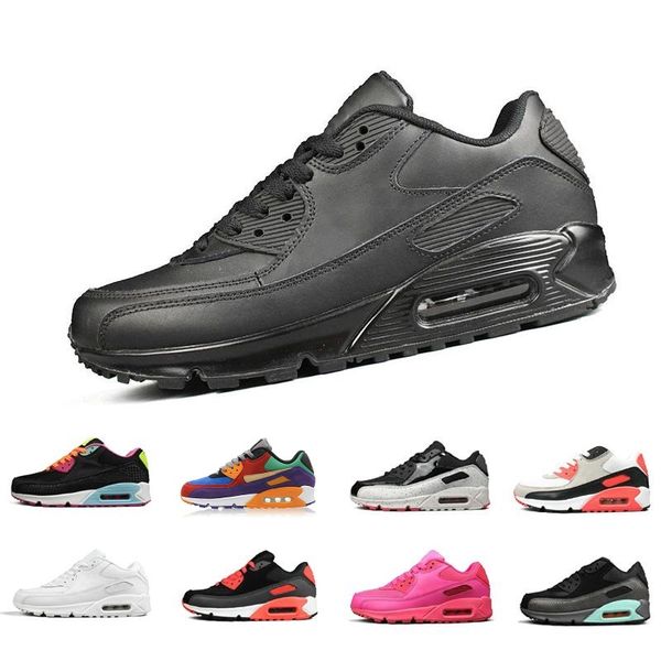 

90 running shoes men women infrared triple white pink black croc air trainer cushion surface breathable sports sneakers 36-45