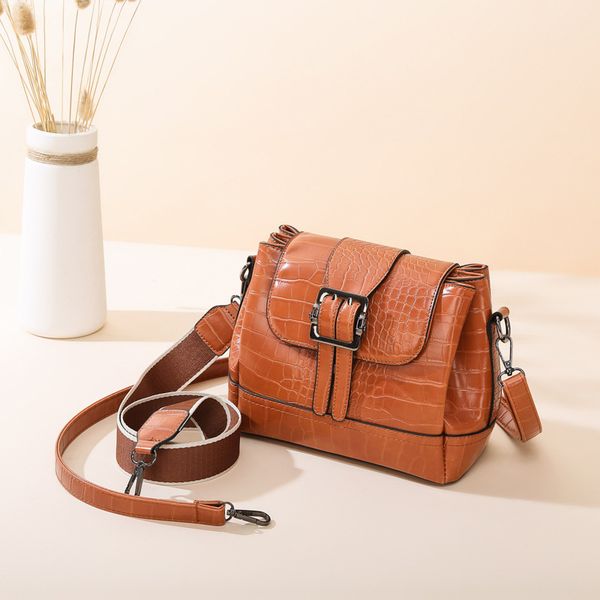 

2020 новая женская сумка искусственная кожа сплошной цвет мода крокодил шаблон плеча сумка-мессенджер плечевой ремень женщины