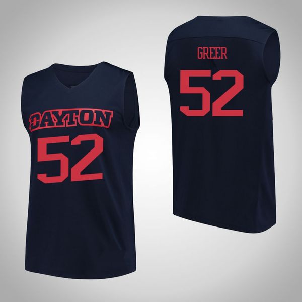 

camron greer stitched youth dayton flyers sean loughran custom any name 2020 college basketball jersey navy blue white red, Black