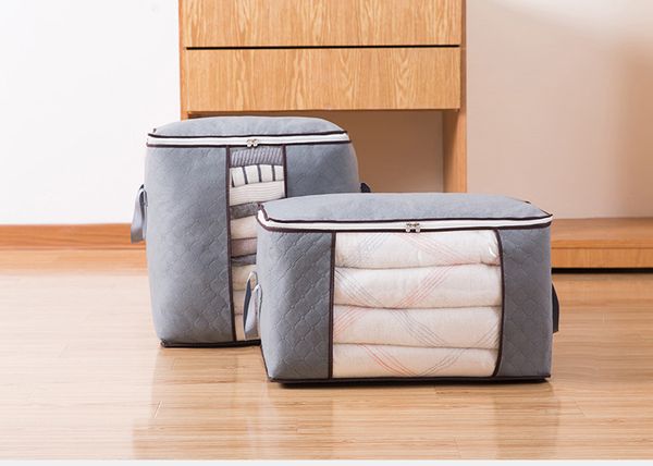 Vlies Quilt Aufbewahrungstasche faltbare Kleidung Decke Kissen Unterbett Bettwäsche Organizer Tasche Home Closet Aufbewahrungsbox Fall DBC VT0714