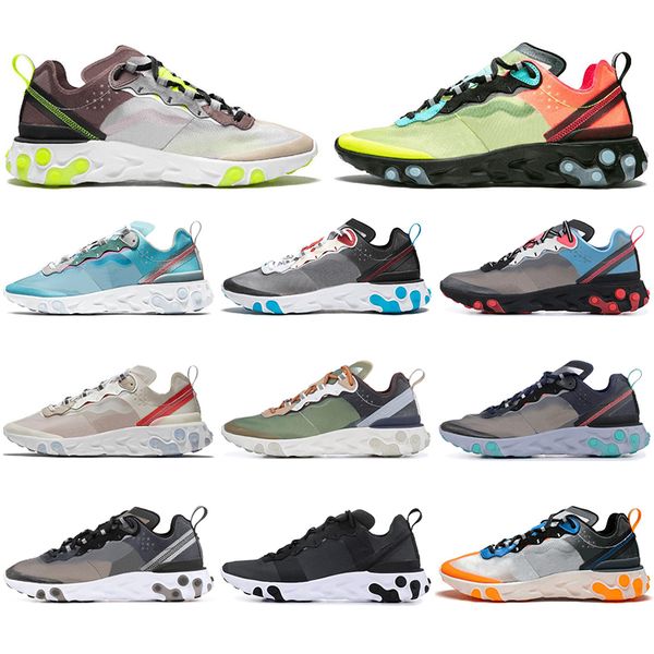 

with socks volt racer pink react element 87 55 men women running shoes black red sail breathable mens trainers sports sneakers