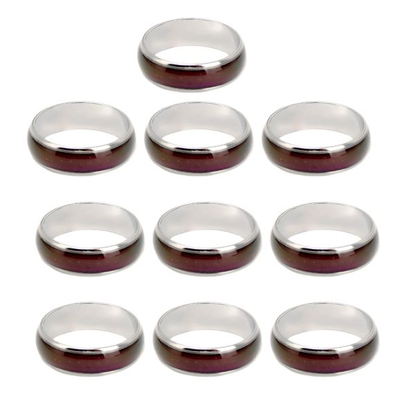

10pcs kids temperature emotion feeling mood ring band color changing, Golden;silver