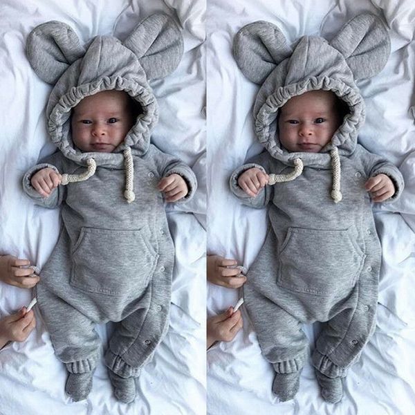 

pudcoco baby kids jumpsuits 0-24m newborn baby boy girl 3d ear romper jumpsuit hooded clothes outfits top, Blue