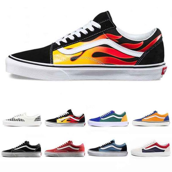 

With Box 2019 Designer Old Skool Canvas Shoes Fashion Black White Men Women Flats Casual Shoes Luxury Trainers Skate Shoes Sneakers