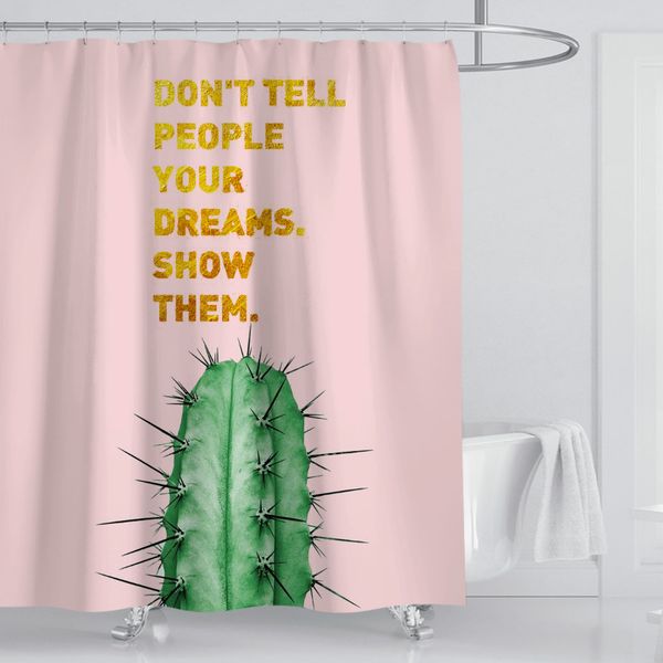 2019 Customized Waterproof Cactus Cacti Flos Flowers Shower