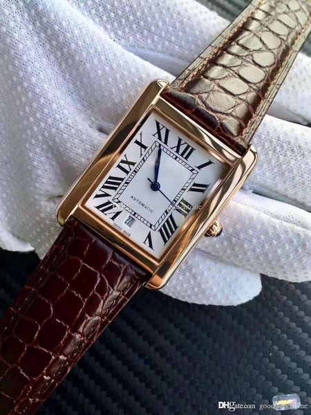 

2019 Горячие моды топ бренда Мужская серия Tank Часы Часы W5200027 Квадратный циферблат К