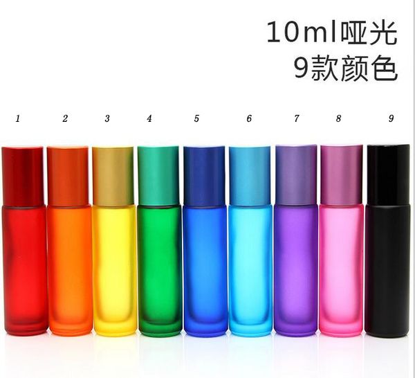 

Blue green pink black amber mini 10ml roll on gla bottle for fragrance e ential oil tainle teel roller ball