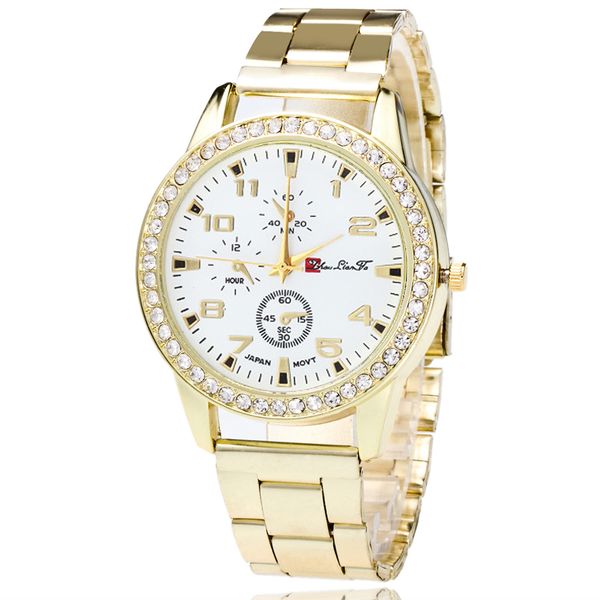 

2019 ladies wrist watches dress gold watch women crystal diamond watches stainless steel bussiness wristwatch bracelet watch, Slivery;brown
