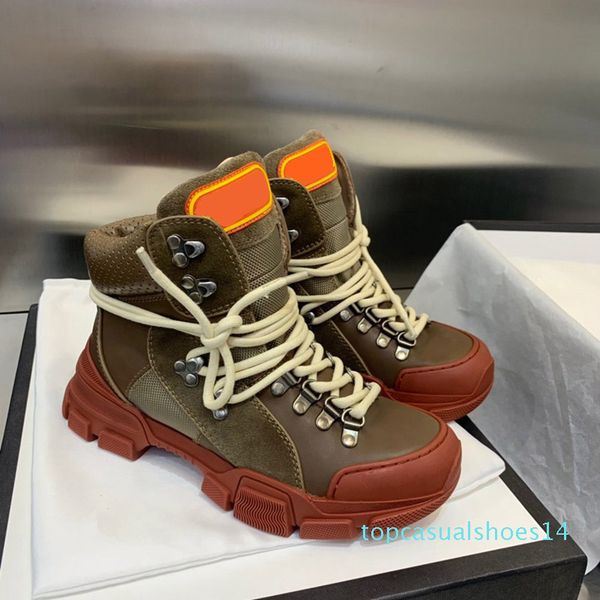 

luxury flashtrek high-sneaker mens ankle booties hiking military boot women platform designer shoes martin sneakers d02 t14, Black
