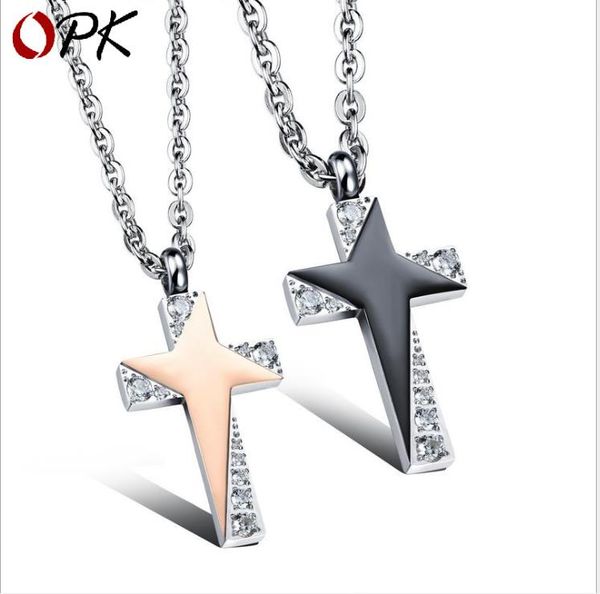 

couple pendant jewelry star twinkling personality cross couple necklace, Silver