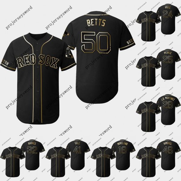 

Boston 50 Mookie Betts 2019 Golden Edition Jerseys 24 David Price 28 J.D. Martinez 41 Chris Sale 46 Craig Kimbrel Red Sox Baseball Jerseys