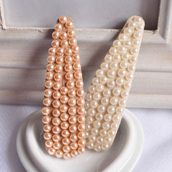

sweet pearl geometric rectangle hair clips hairpin fashion exquisite wedding engagement headwear accessories for women gift, Golden;white