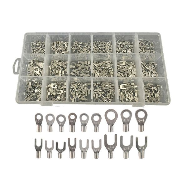 

420pcs 18 sizes non-insulated ring spade fork terminals connector assortment kit