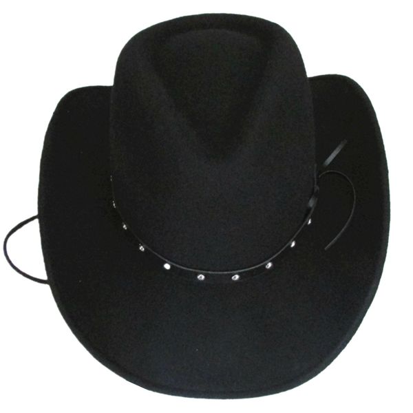 

black wool felt western cowboy hat + ing, Blue;gray