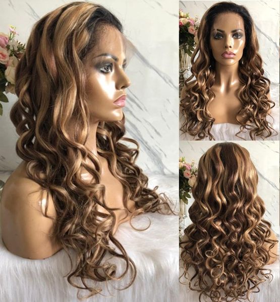 Ombre Highlight Two Tone Lace Front Wigs 100 Brazilian Virgin