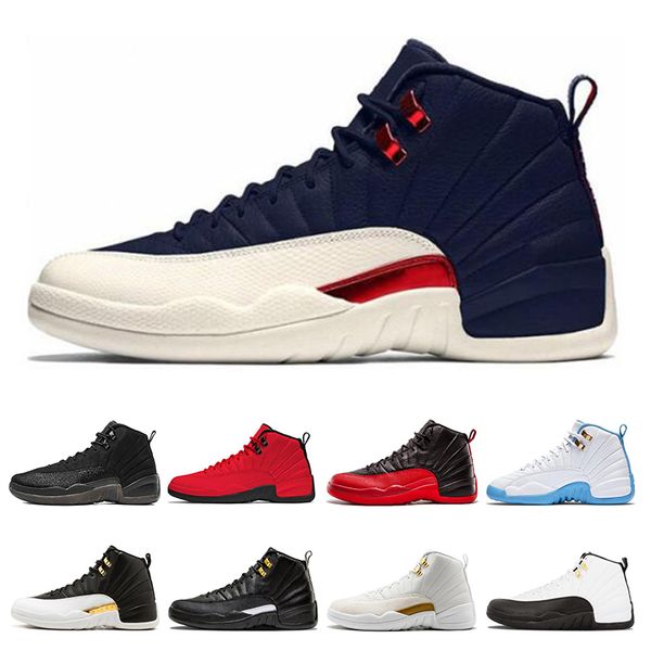 

new arrival 12 12s mens basketball shoes winterized gym red college navy wings black cny bulls university blue men sport sneakers size 7-13, White;red