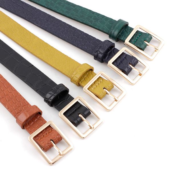 

new women belts casual designer belt ladies alloy pin buckle black green women's pu leather belt, Black;brown