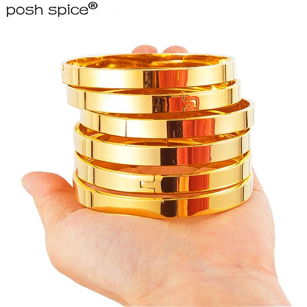 

8mm 6pcs/lots ethiopian gold bangle bracelets dubai bangles for women middle east arabia african israel wedding jewelry gift, Black