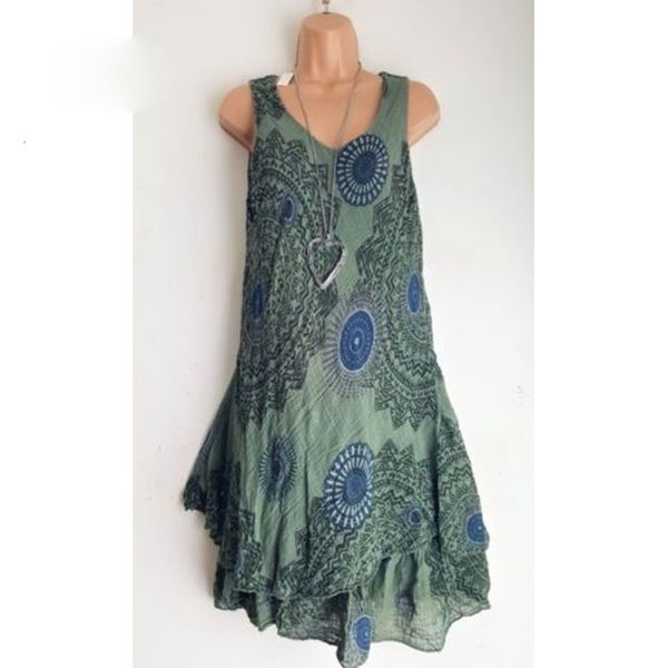 

womens clothing plus size dress new summer sleeveless print club party casual women dress ladies bohemian beach dresses sundress, Black;gray