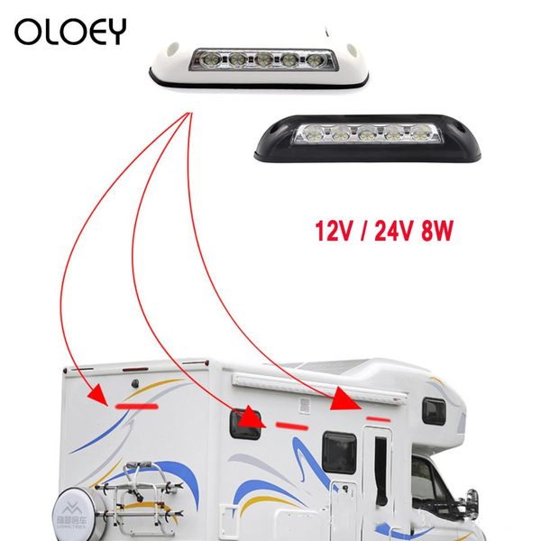 

12v 24v 8w rv led awning porch light waterproof motorhome caravan interior wall lamps light bar van camper trailer exterior lamp