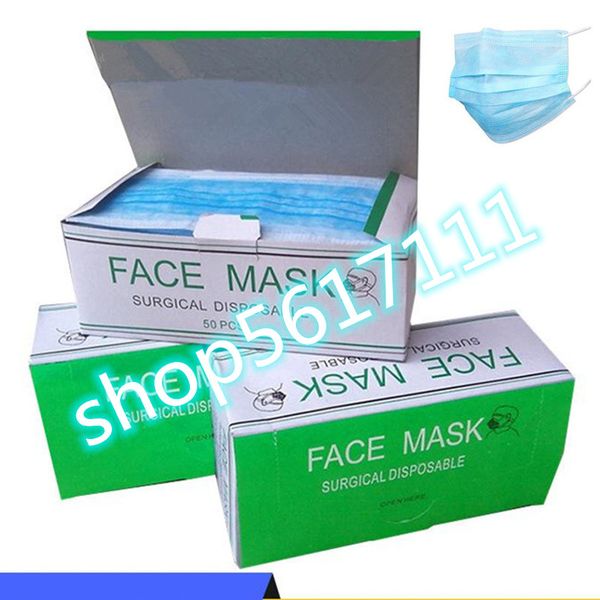 

50 pcs solid color face mouth masks anti non woven disposable anti-dust surgical masks off the shelf