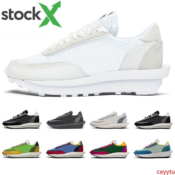 

2020 sacai ld waffle men women fashion sneakers triple black nylon summit white green multi mens trainer vintage casual shoes