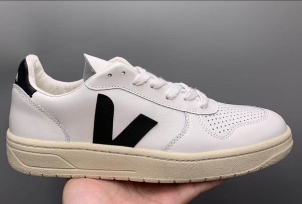 

2019 wholesale fashion veja esplar sneakers genuine leather villous dermis casual shoes mens&women luxury superstar trainer t01, Black