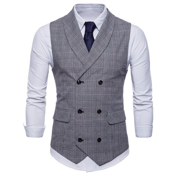 

new 2019 casual men's sleeveless vest slim fashion vest, Black;white