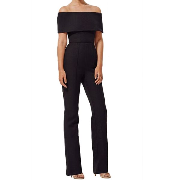 

style no.p166 off shoulder ladies black jumpsuits, Black;white