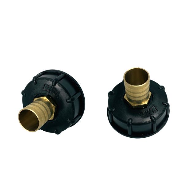 

2x ibc 1000l water tank fitting connector 3/4\" brass hose pipe valve adapter