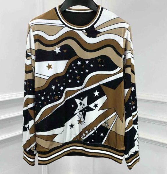 

20ss designer clothing star print velvet sweatshirt pullover brand hoodies for men, Black