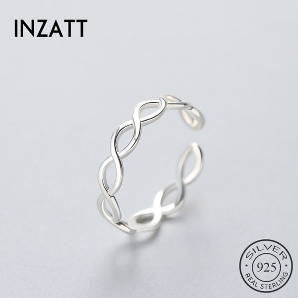 

INZATT Geometric Two Line Minimalist Ring 925 Sterling Silver For Women Birthday Party Fashion jewelry New Gift