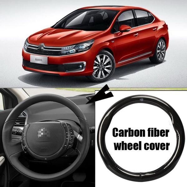 

for citroen c4l 2018 car carbon fiber leather steering wheel cover sport racing