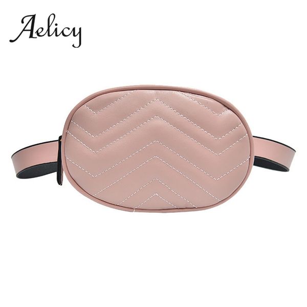 

aelicy women belt bag lady crossbody bag zipper oval leather chest female small fashion waist pack for lady