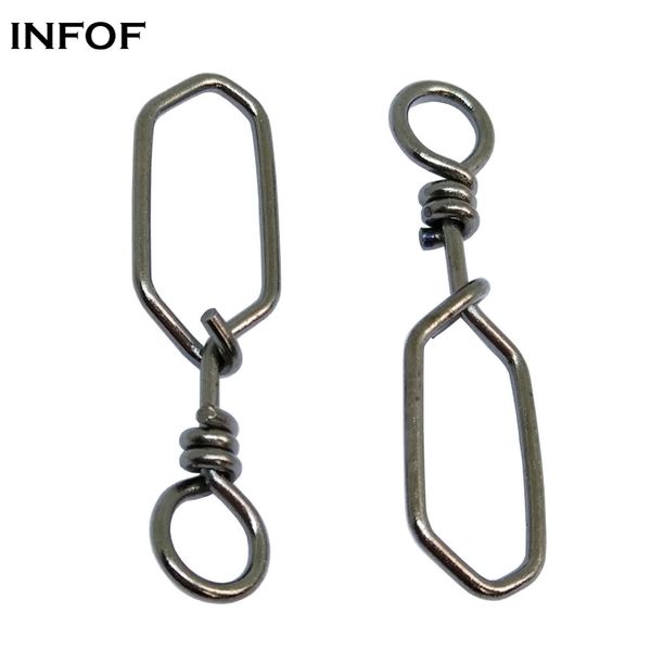 

infof brand 500pcs/lot f6009 bass fishing snap square snap swivels sea rock fishing connector carp fishing tackle