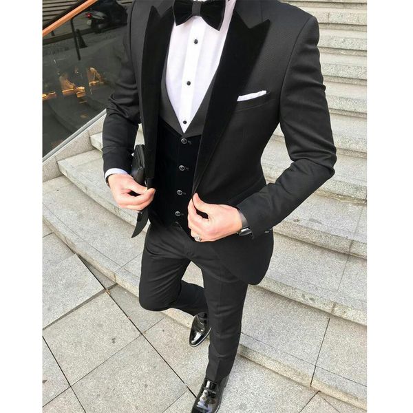 

italian slim fit charcoal mens 3 pieces wedding suits jacket+pants+vest groom tuxedos suits for wedding business formal suits, Black;gray