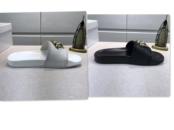 

2019 ale men and women lipper andal hoe nake print lide ummer fa hion wide flat andal lipper with box ize eur36 45, Black