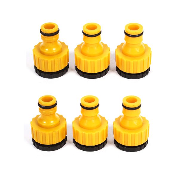 

6 pcs faucet adapter hose fittings quick connector water tap hose garden kitchen faucet 3/4"and 1/2" washing garden