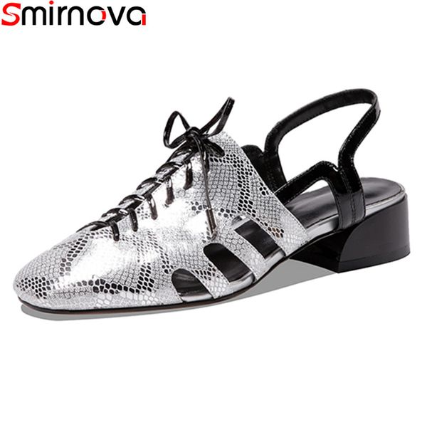

smirnova 2020 new arrival casual ladies shoes sheepskin women pumps fashion square heels summer single shoes, Black